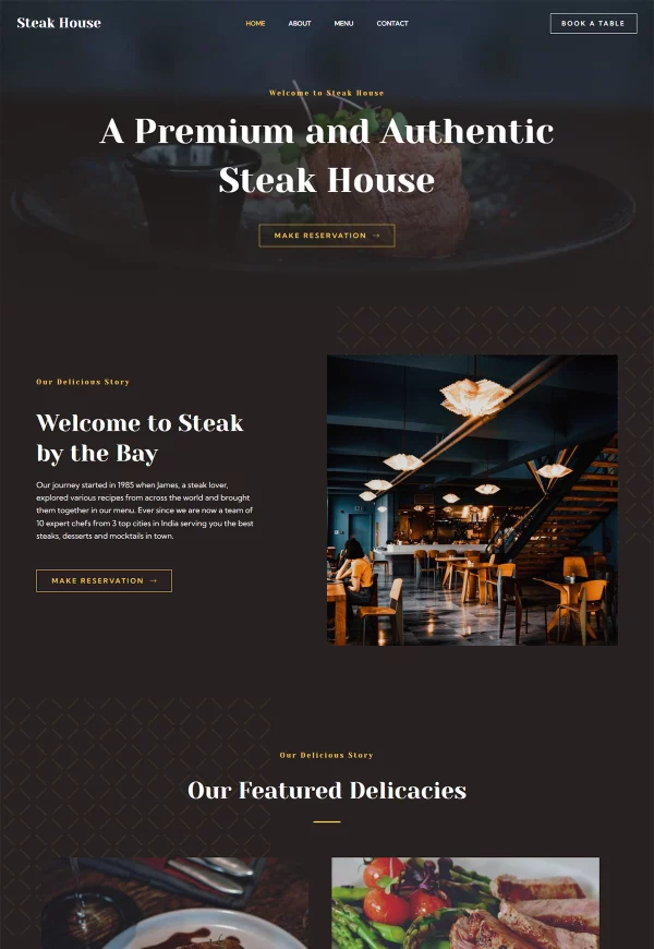 Steak House 网站模板预览