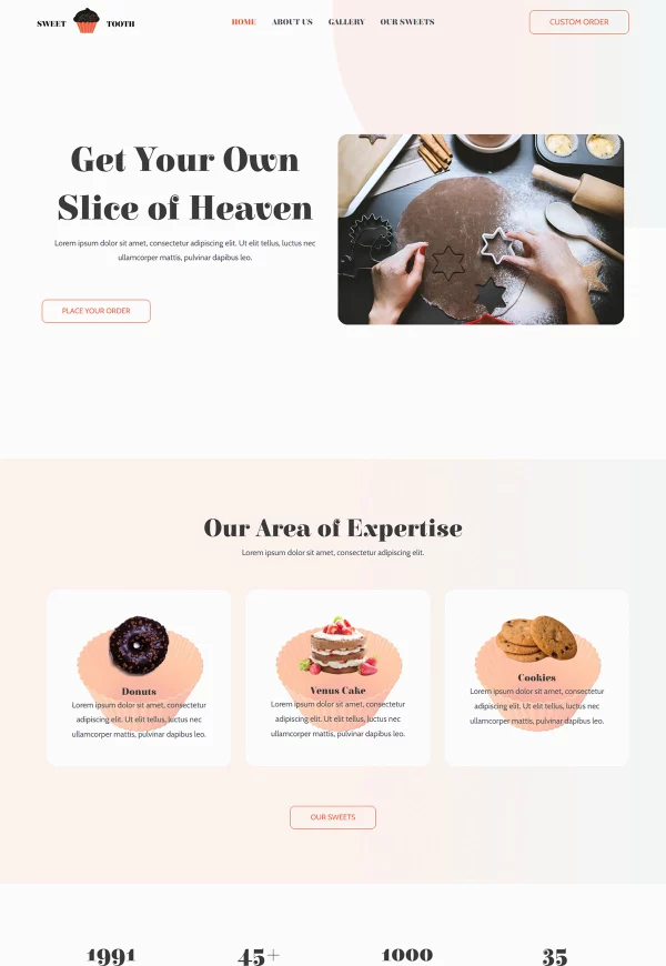 Sweet Shop 网站模板预览
