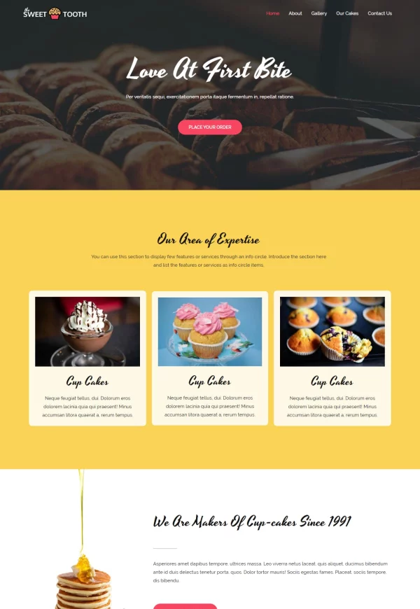 Sweet Shop 网站模板预览