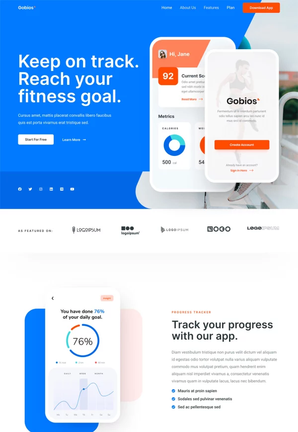 Tech Startup 网站模板预览