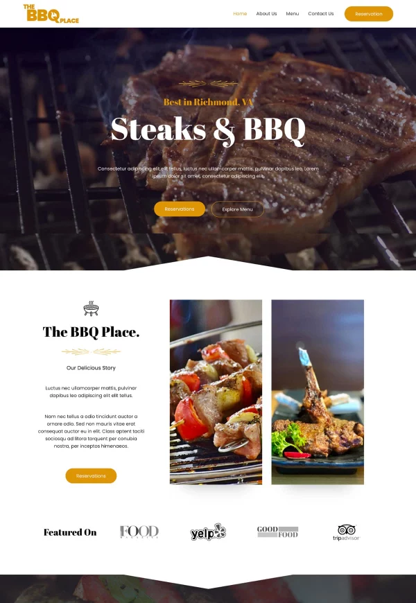 BBQ Restaurant 网站模板预览