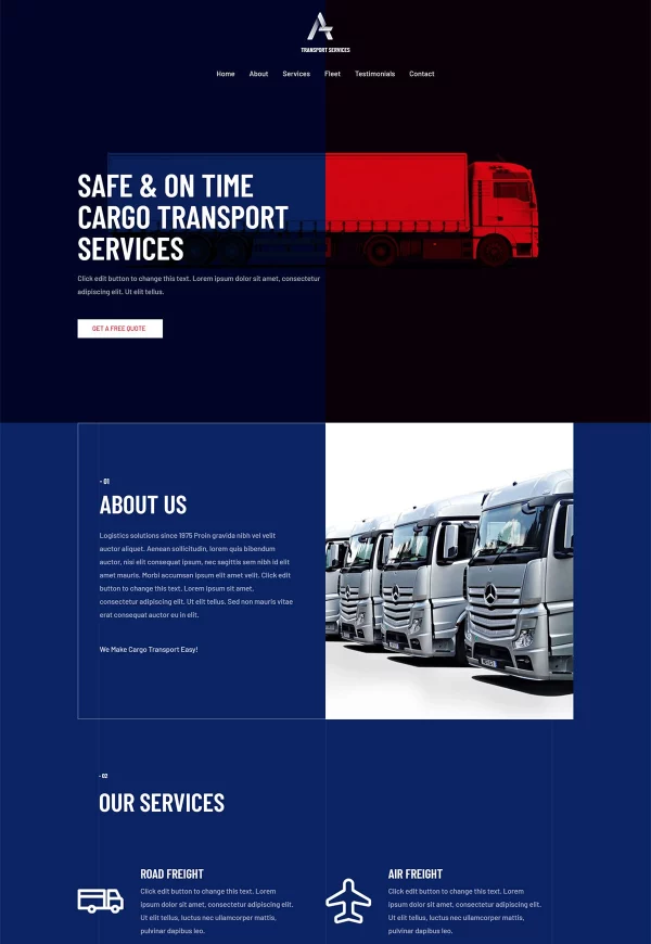 Transport Services 网站模板预览