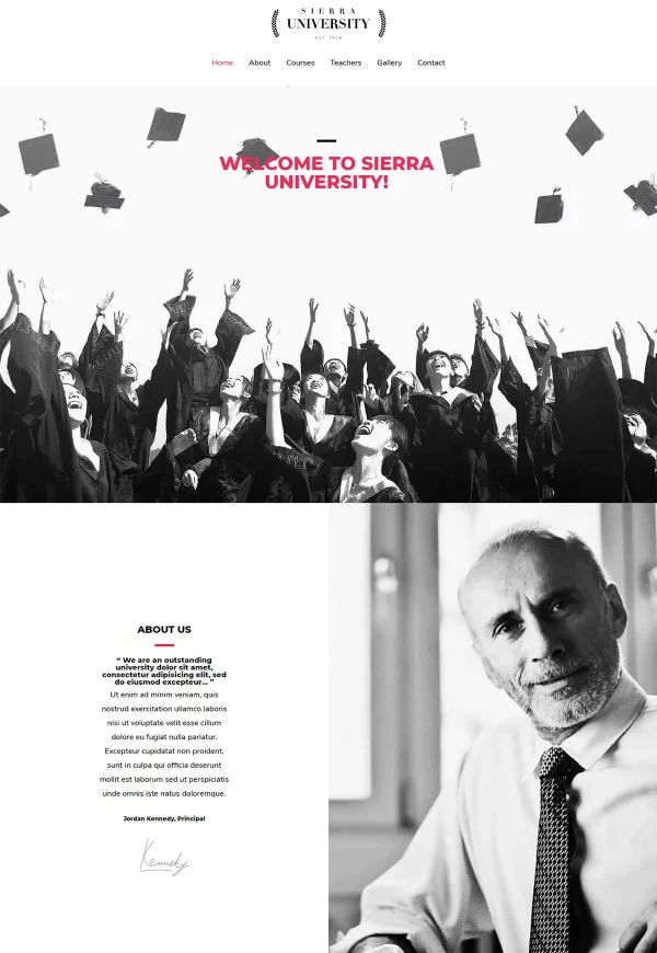 University 网站模板预览