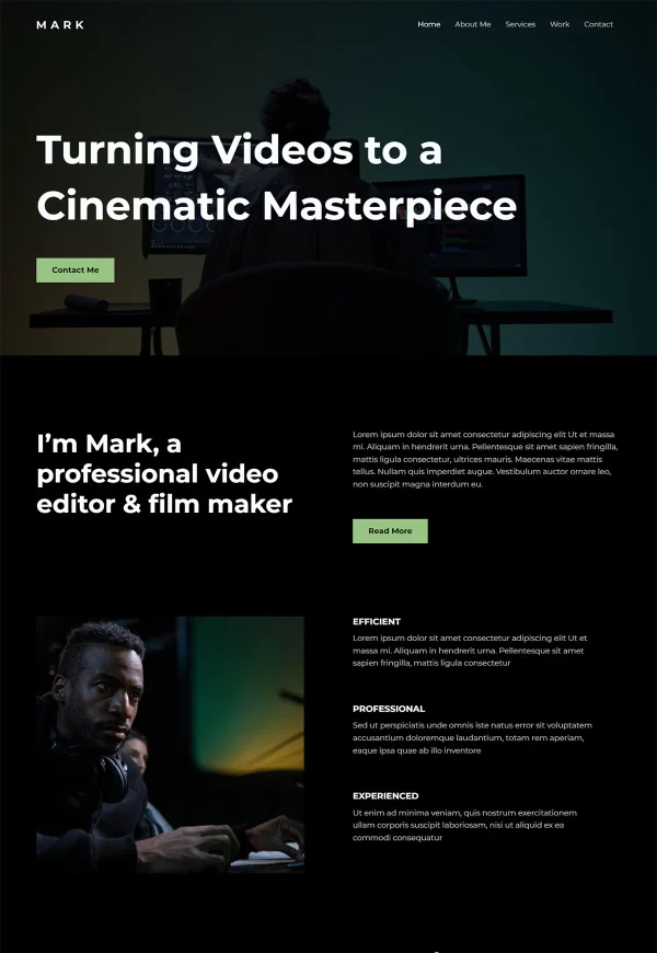 Video Editor 网站模板预览