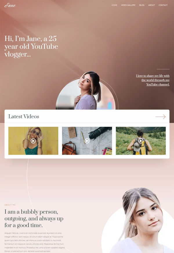Vlogger 网站模板预览