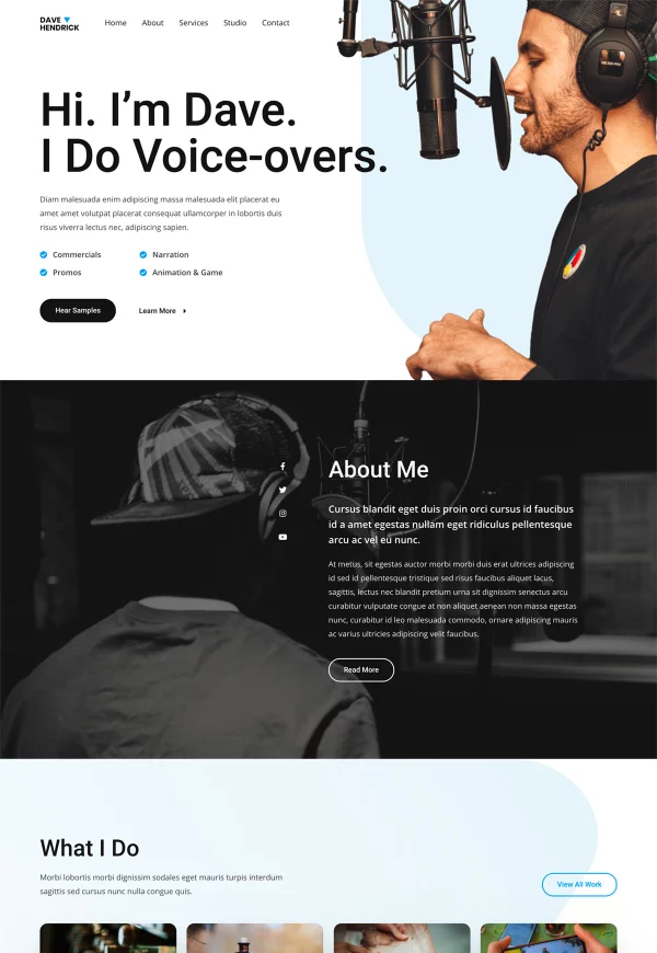 Freelance Voice-over Artist 网站模板预览