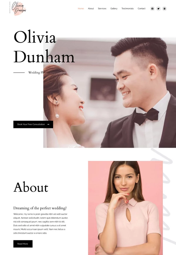 Wedding Organizer 网站模板预览