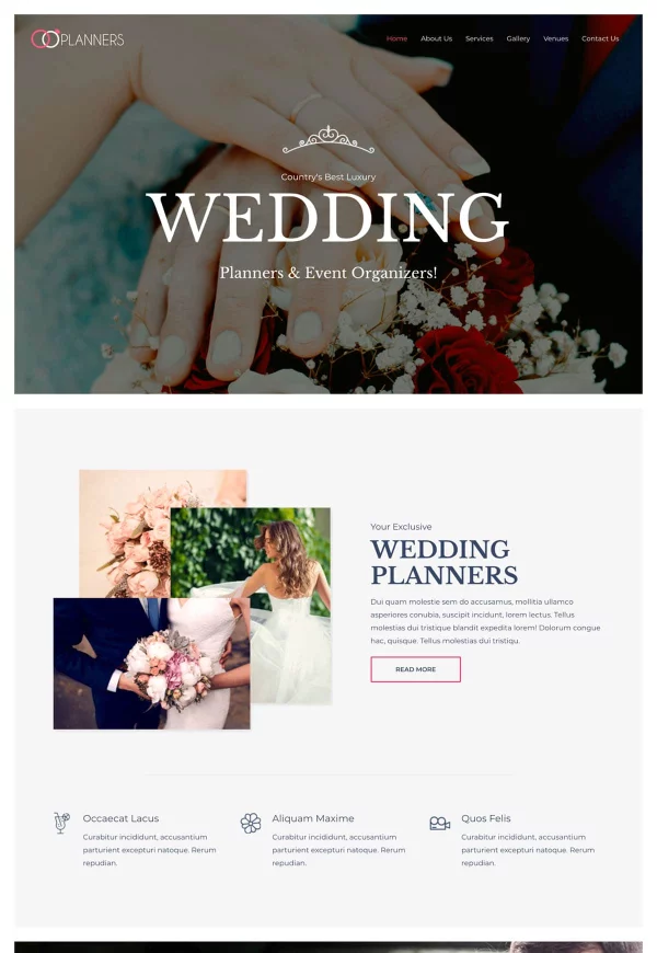 Wedding Planner 网站模板预览