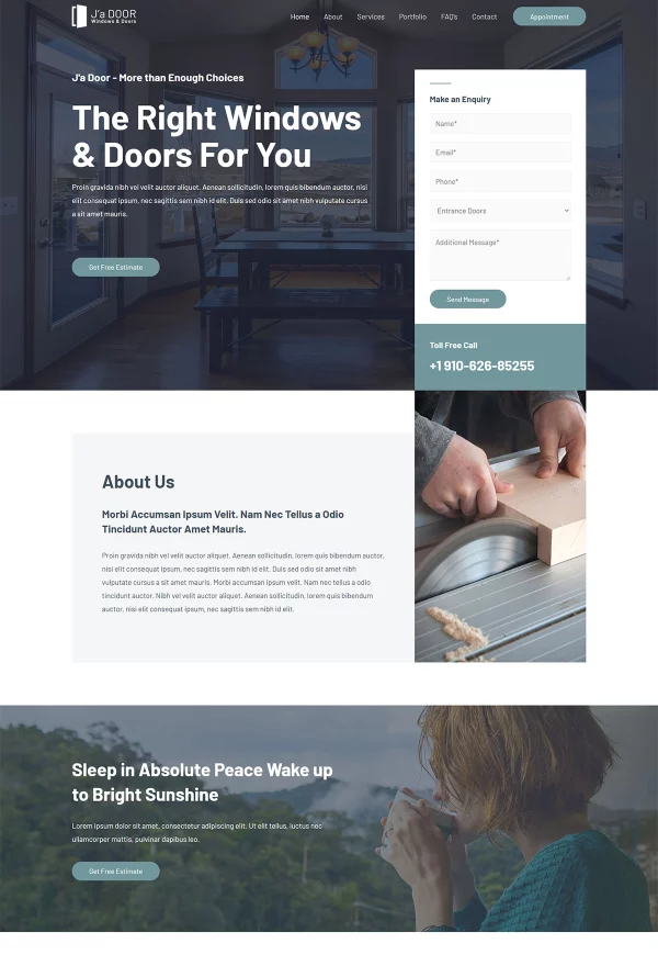 Windows & Doors Services 网站模板预览