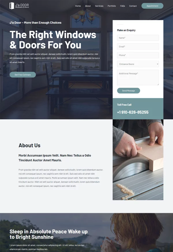 Windows & Doors Services 网站模板预览