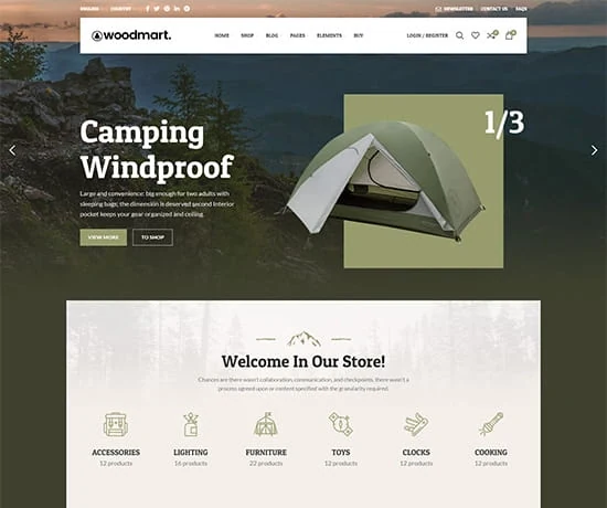 Camping 网站模板预览