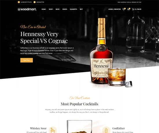 Drinks 网站模板预览