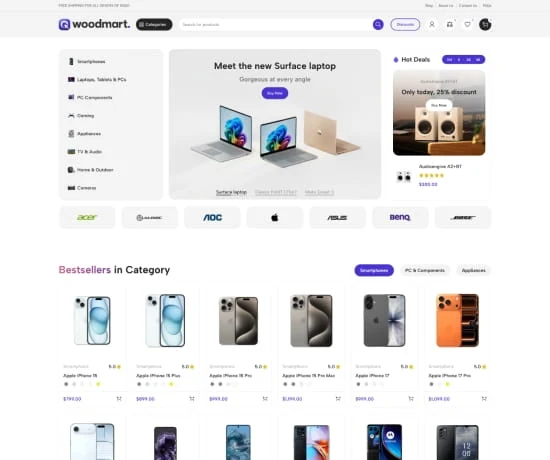 Electronics 3 网站模板预览