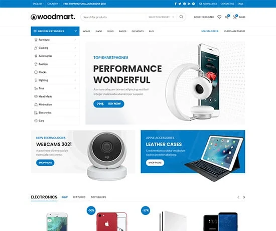 Electronics 网站模板预览