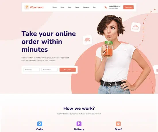 Food Delivery 网站模板预览