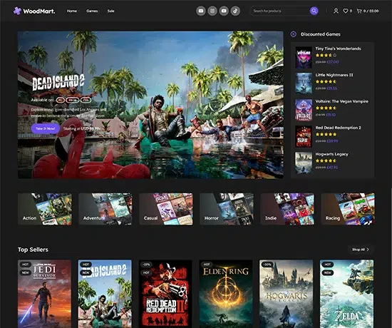 Games Dark 网站模板预览