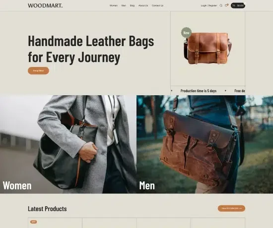 Handmade Bags 网站模板预览