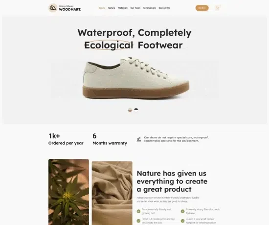Hemp Shoes 网站模板预览