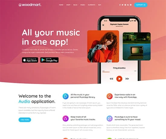Mobile App 网站模板预览
