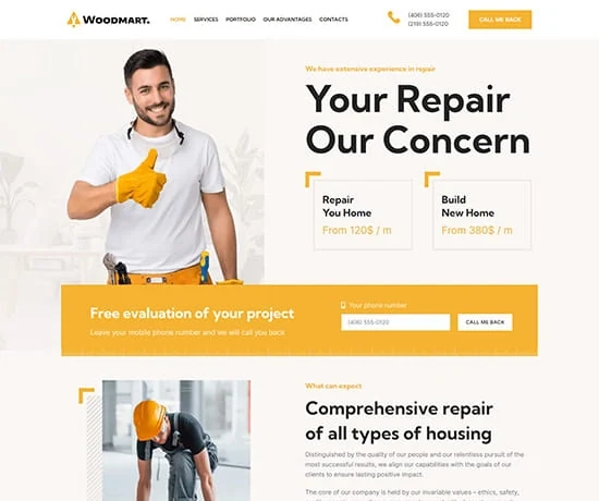 Repair 网站模板预览
