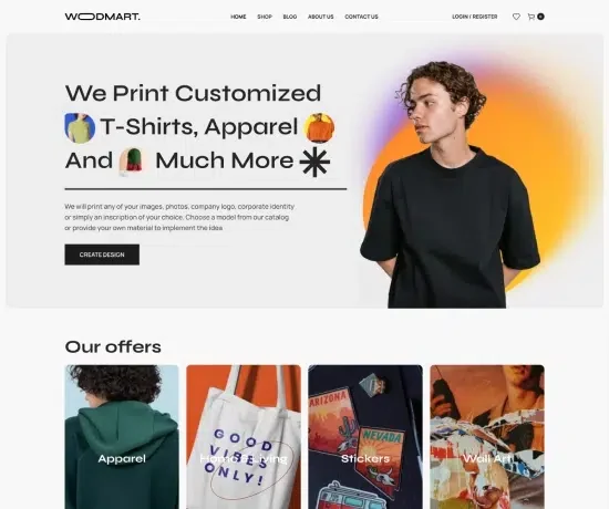 T-shirts 网站模板预览