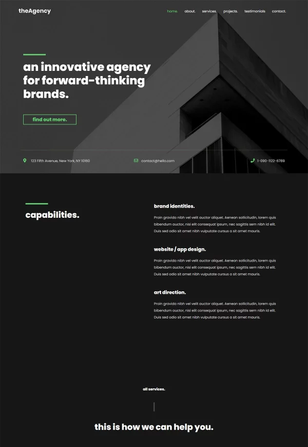 theAgency 网站模板预览